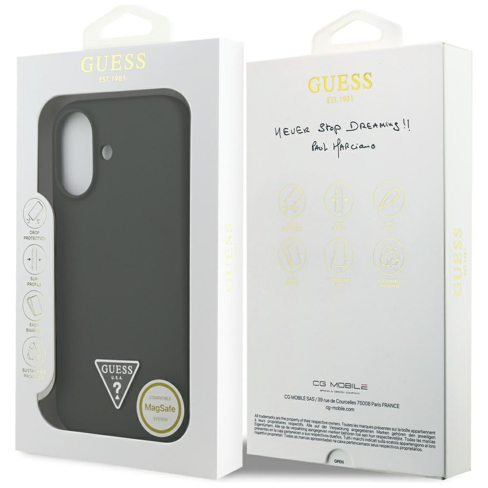 Husă Guess iPhone 17 Silicone Triangle Logo MagSafe, kaki – imagine 7