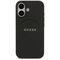 Husă Guess iPhone 17 Grained Gold Ring MagSafe, negru – imagine 1