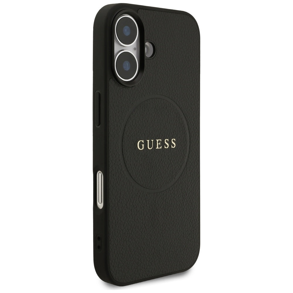 Husă Guess iPhone 17 Grained Gold Ring MagSafe, negru – imagine 4