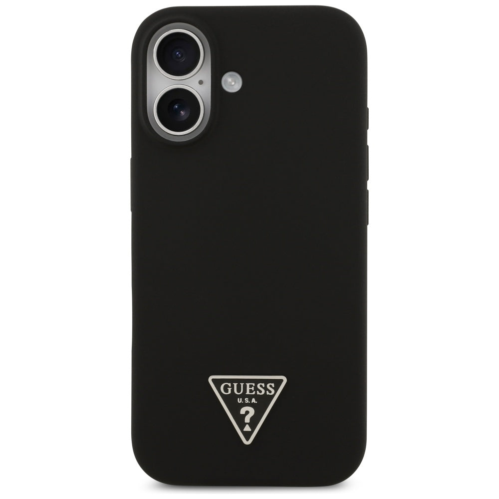 Husă Guess iPhone 17 Silicone Triangle Logo MagSafe, negru – imagine 1