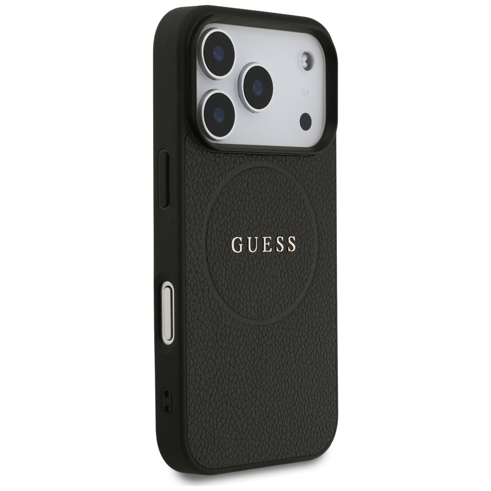 Husă Guess iPhone 17 Pro Grained Gold Ring, negru (GUHMP17LPGHSMMK) – imagine 4
