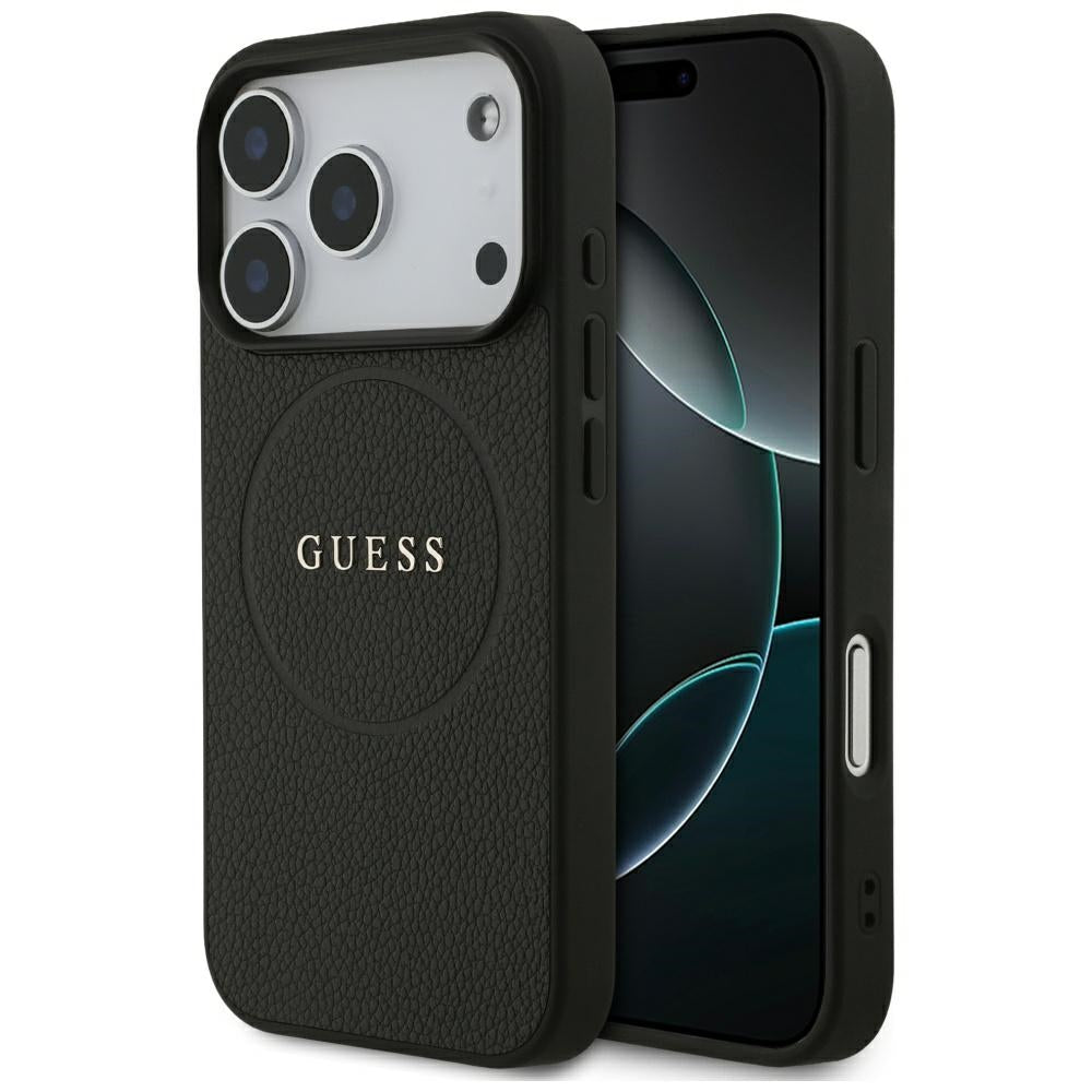 Husă Guess iPhone 17 Pro Grained Gold Ring, negru (GUHMP17LPGHSMMK) – imagine 1