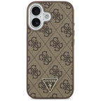 Husă Guess iPhone 17 Hardcase 4G Triangle Logo MagSafe, maro – imagine 1