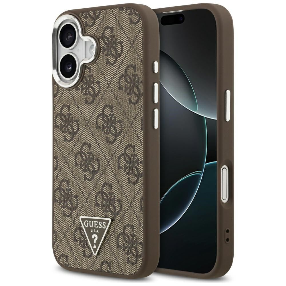 Husă Guess iPhone 17 Hardcase 4G Triangle Logo MagSafe, maro – imagine 6