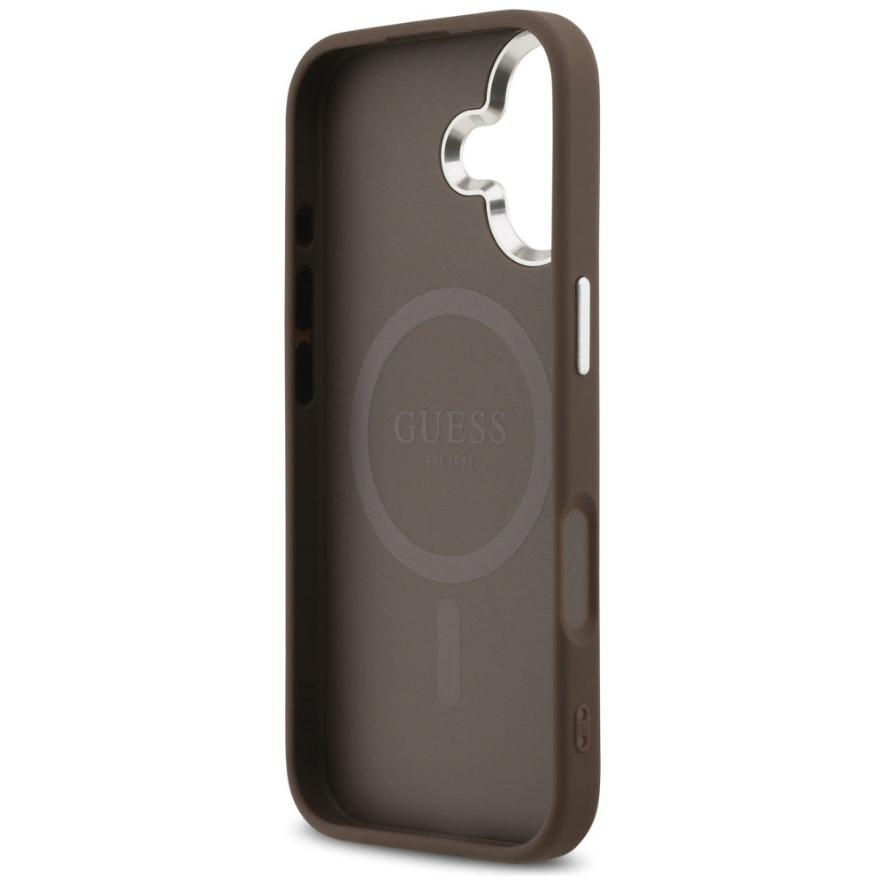 Husă Guess iPhone 17 Hardcase 4G Classic Logo MagSafe, maro – imagine 3