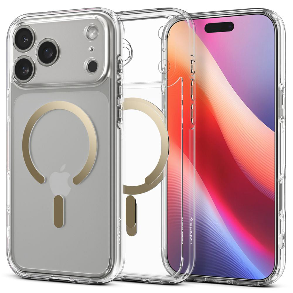 Husă Spigen Ultra Hybrid MagSafe iPhone 17 Pro Max – Transparent / Auriu – imagine 2