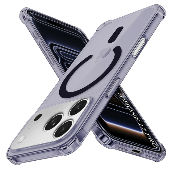 Husă transparentă Techsuit Shockproof Clear Silicone MagSafe pentru iPhone 17 Pro – negru fumuriu