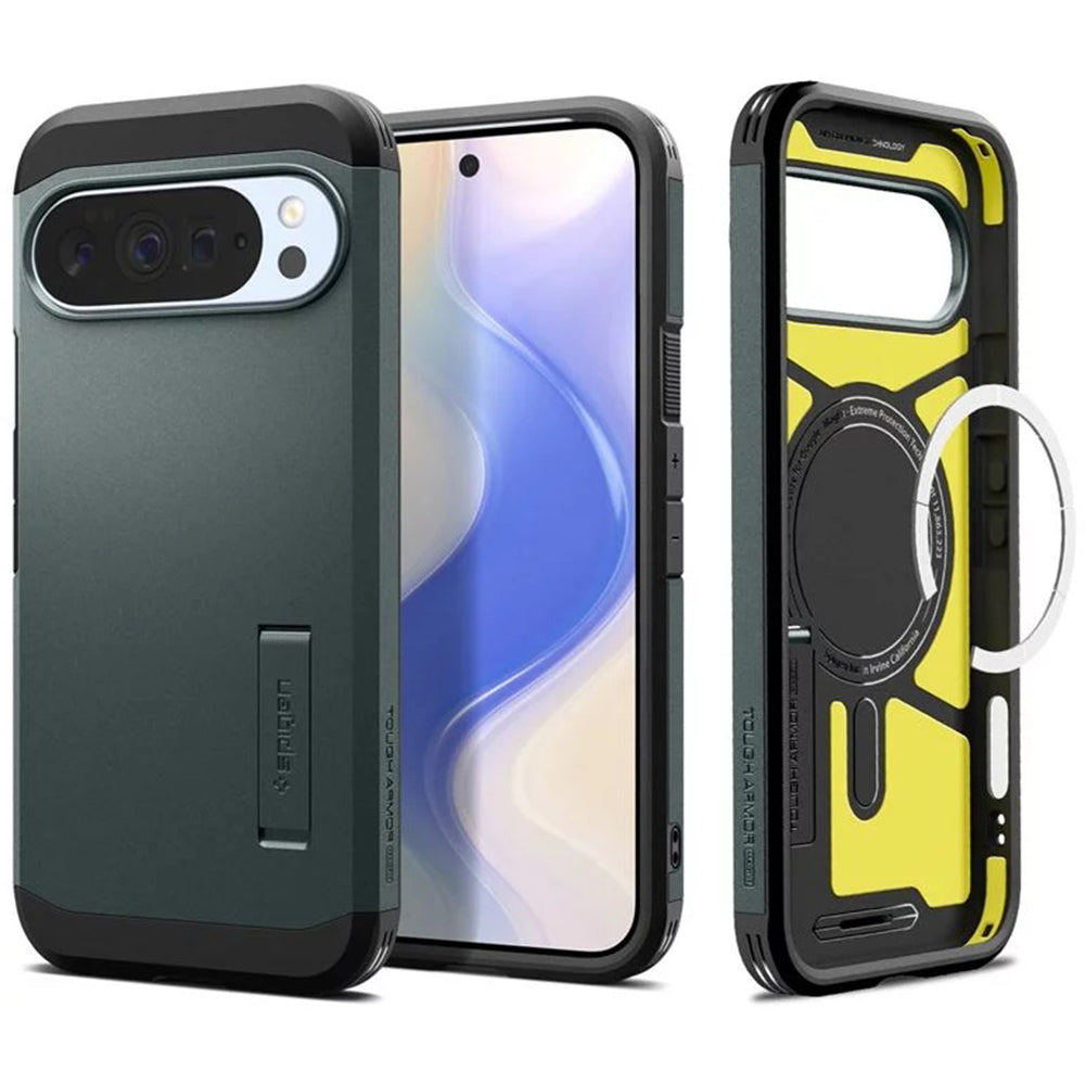 Husă Spigen Tough Armor MagFit Pixel 10 Pro XL – Verde închis (Abyss Green) – imagine 15