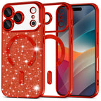 Husă Techsuit Luxury Glitter MagSafe iPhone 17 Pro – Roșu – imagine 1