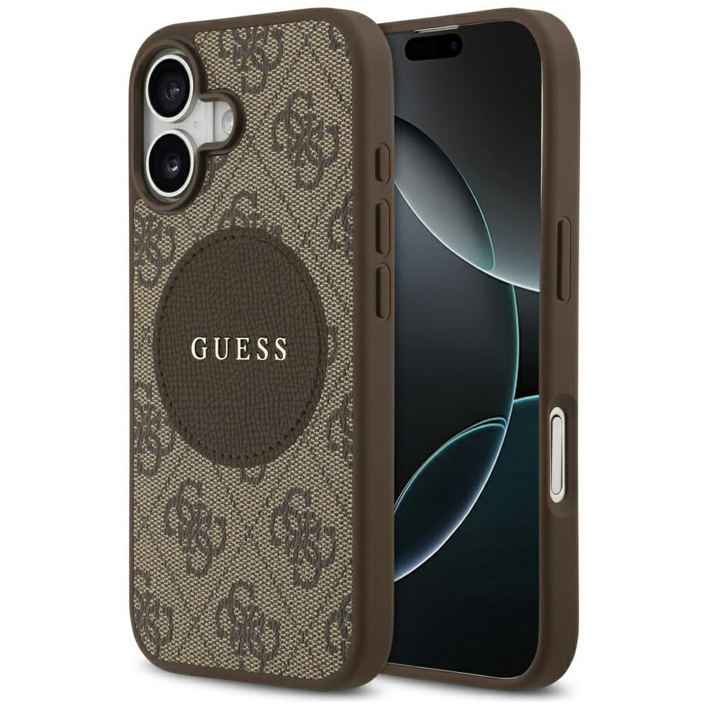 Husă Guess iPhone 17 4G Circle Classic Logo MagSafe, maro – imagine 6