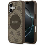 Husă Guess iPhone 17 4G Circle Classic Logo MagSafe, maro – imagine 6