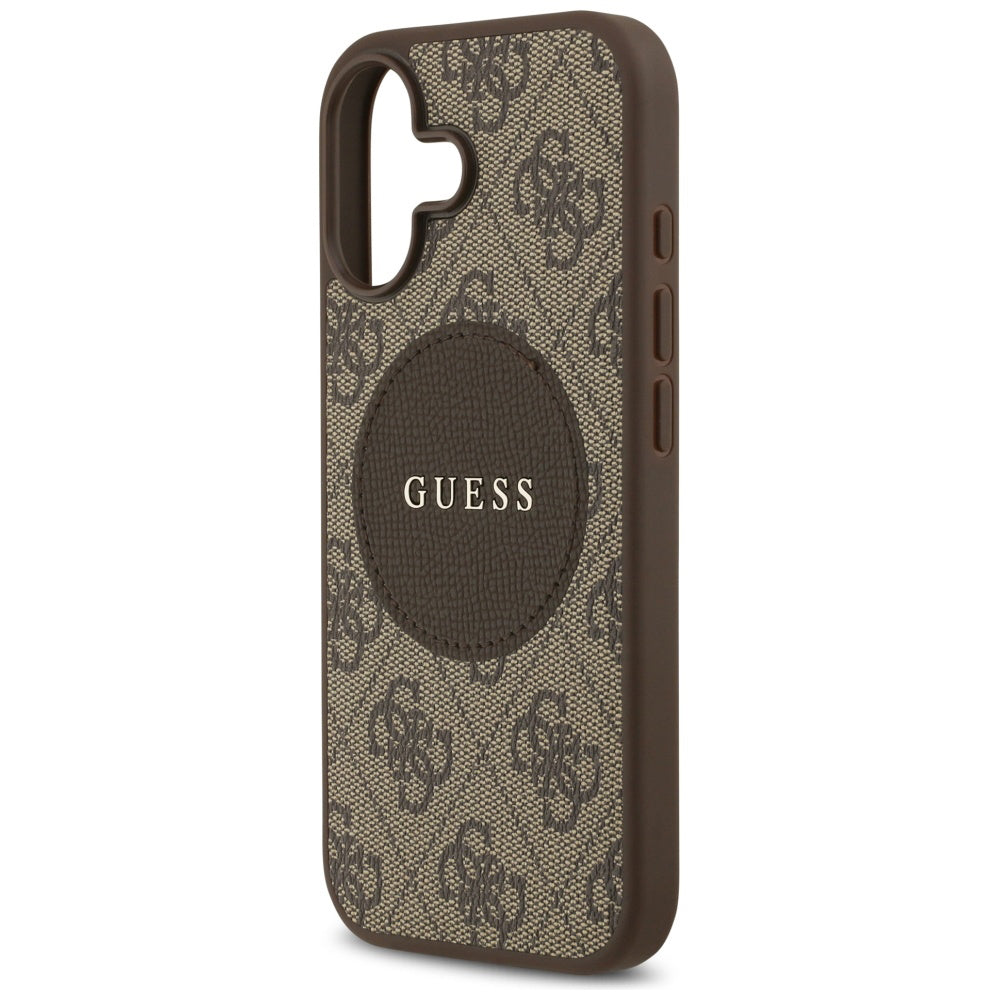 Husă Guess iPhone 17 4G Circle Classic Logo MagSafe, maro – imagine 4
