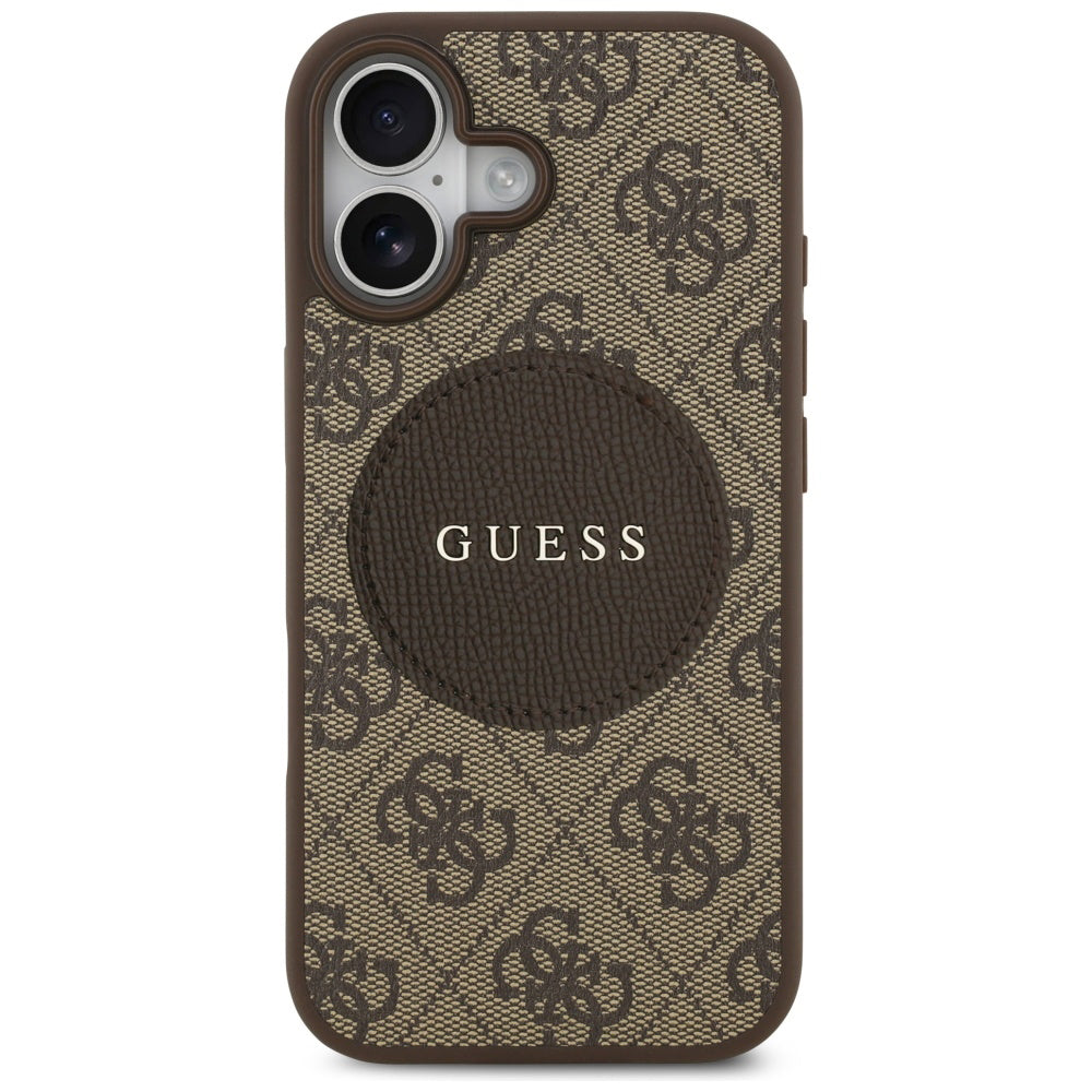 Husă Guess iPhone 17 4G Circle Classic Logo MagSafe, maro – imagine 1
