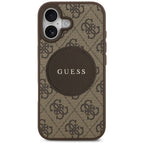 Husă Guess iPhone 17 4G Circle Classic Logo MagSafe, maro – imagine 1