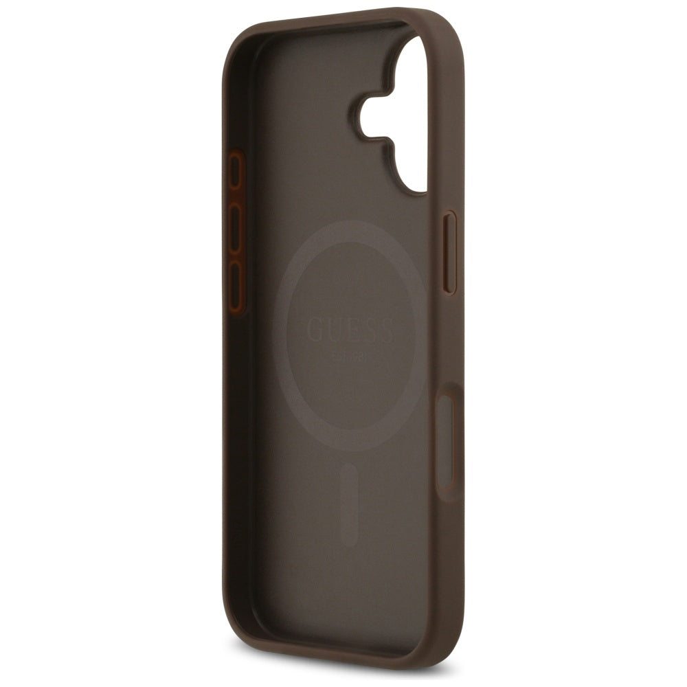 Husă Guess iPhone 17 4G Circle Classic Logo MagSafe, maro – imagine 5