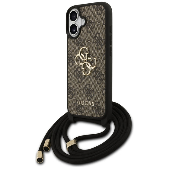 Husă Guess 4G CBDY Big Logo with Cord Strap pentru iPhone 17 – maro