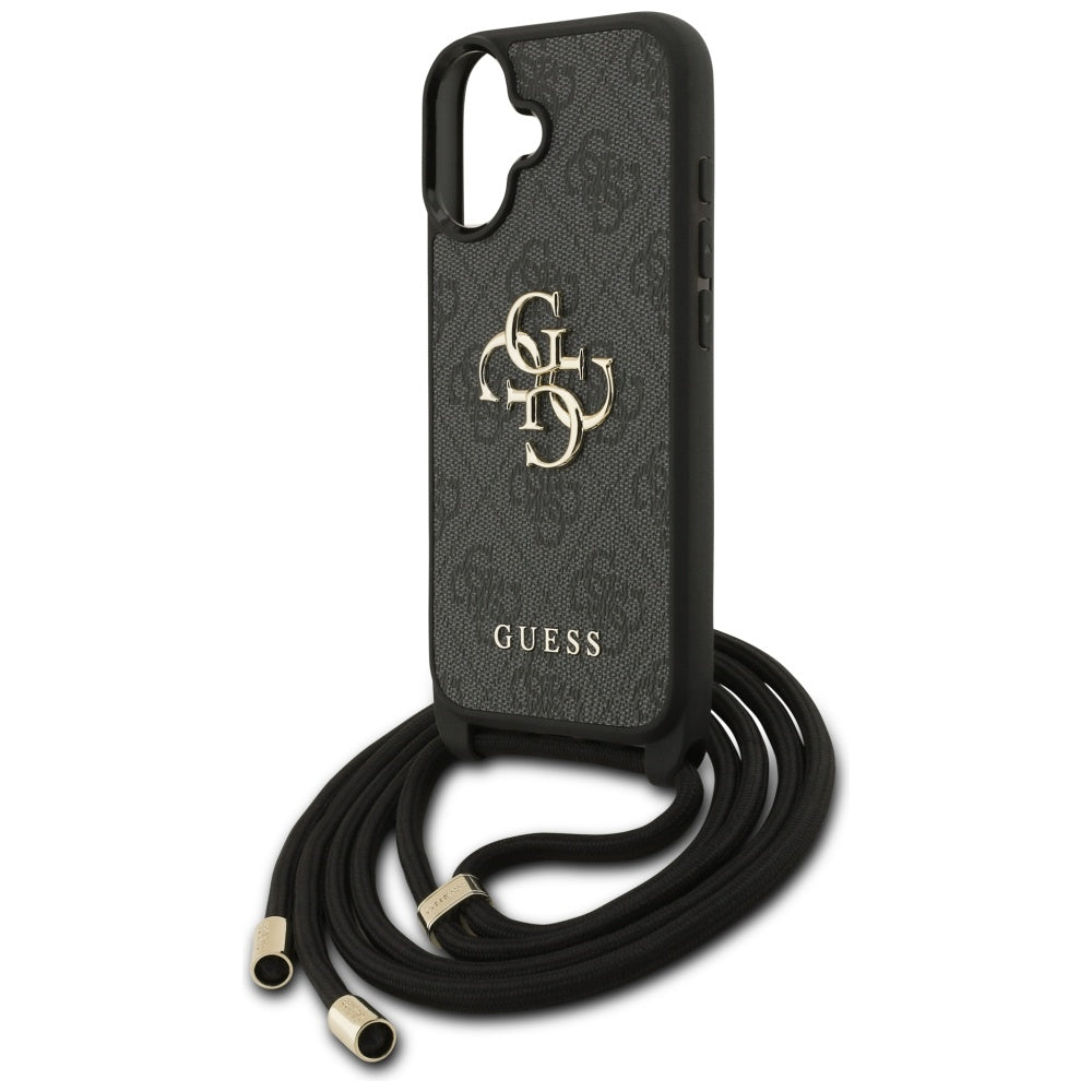 Husă Guess iPhone 17 Hardcase 4G CBDY Big Logo with Cord Strap, negru – imagine 4