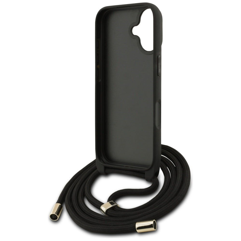 Husă Guess iPhone 17 Hardcase 4G CBDY Big Logo with Cord Strap, negru – imagine 5