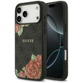 Husă Guess iPhone 17 Pro Hardcase 4G Flowers Print MagSafe, negru – imagine 1