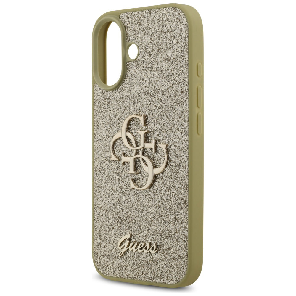 Husă Guess iPhone 17 Fixed Glitter Big 4G, auriu – imagine 4