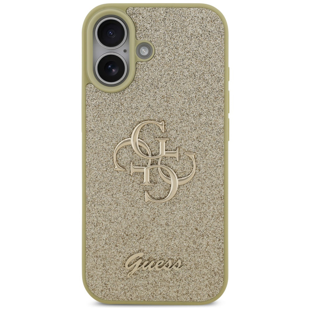 Husă Guess iPhone 17 Fixed Glitter Big 4G, auriu – imagine 1
