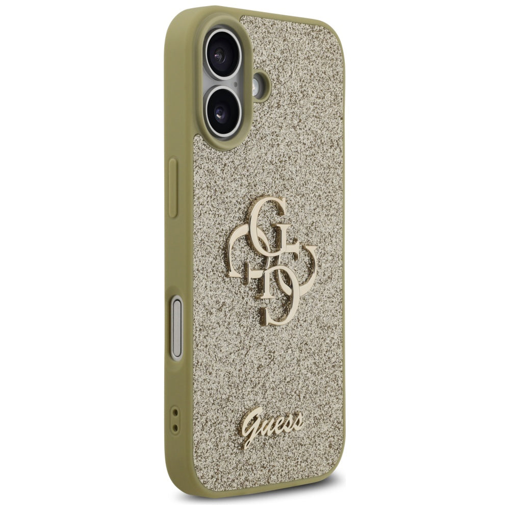 Husă Guess iPhone 17 Fixed Glitter Big 4G, auriu – imagine 3