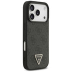 Husă Guess iPhone 17 Pro Leather 4G Triangle Strass GUHMP17LP4TDPLK – imagine 4
