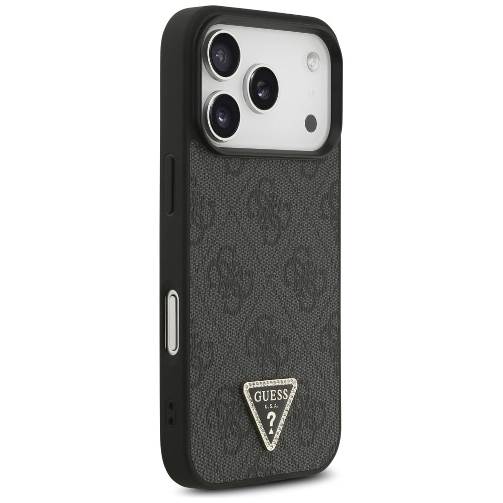 Husă Guess iPhone 17 Pro Leather 4G Triangle Strass GUHMP17LP4TDPLK – imagine 4