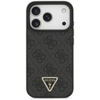 Husă Guess iPhone 17 Pro Leather 4G Triangle Strass GUHMP17LP4TDPLK – imagine 2