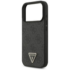 Husă Guess iPhone 17 Pro Leather 4G Triangle Strass GUHMP17LP4TDPLK – imagine 5