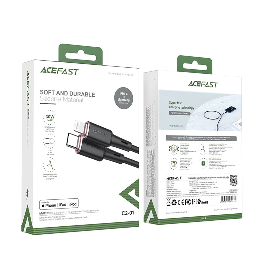 Cablu Acefast C2-01 USB-C la Lightning MFi 30W, 1,2 m – imagine 4