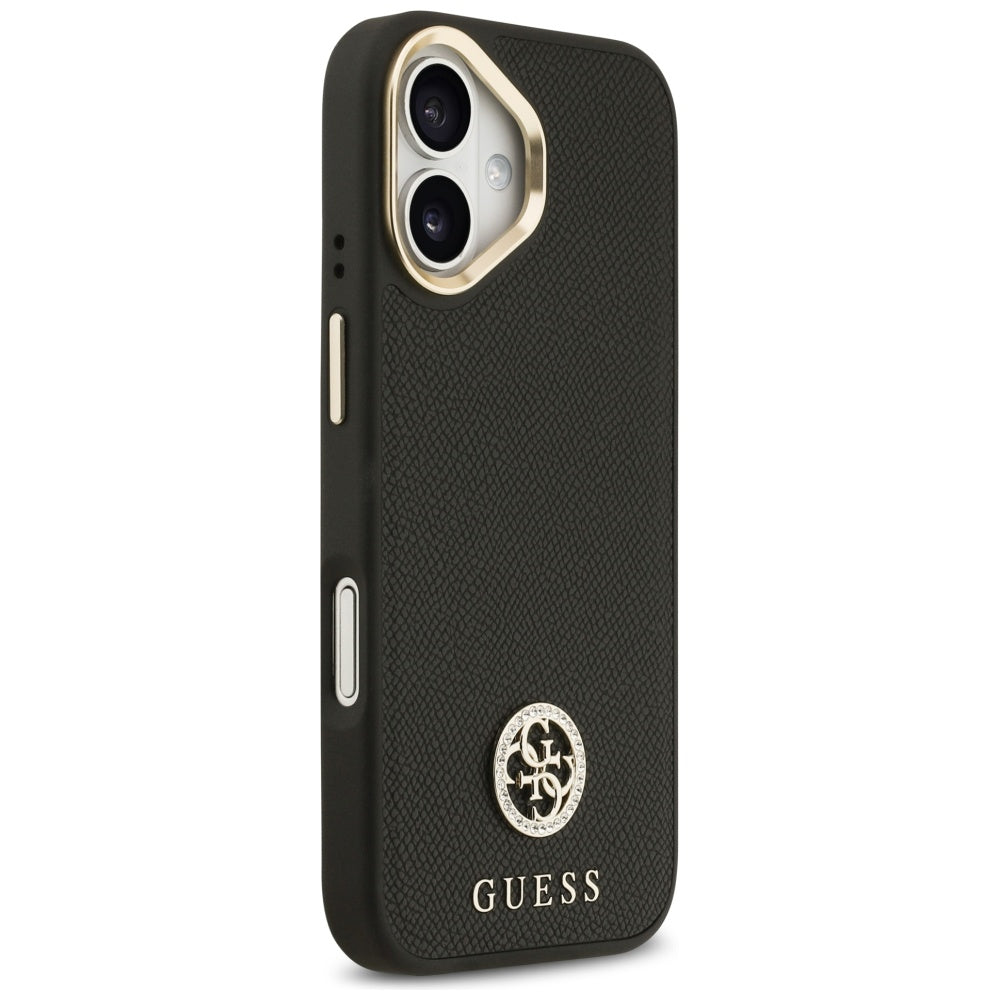 Husă Guess iPhone 17 Grained Strass Logo MagSafe, negru – imagine 2