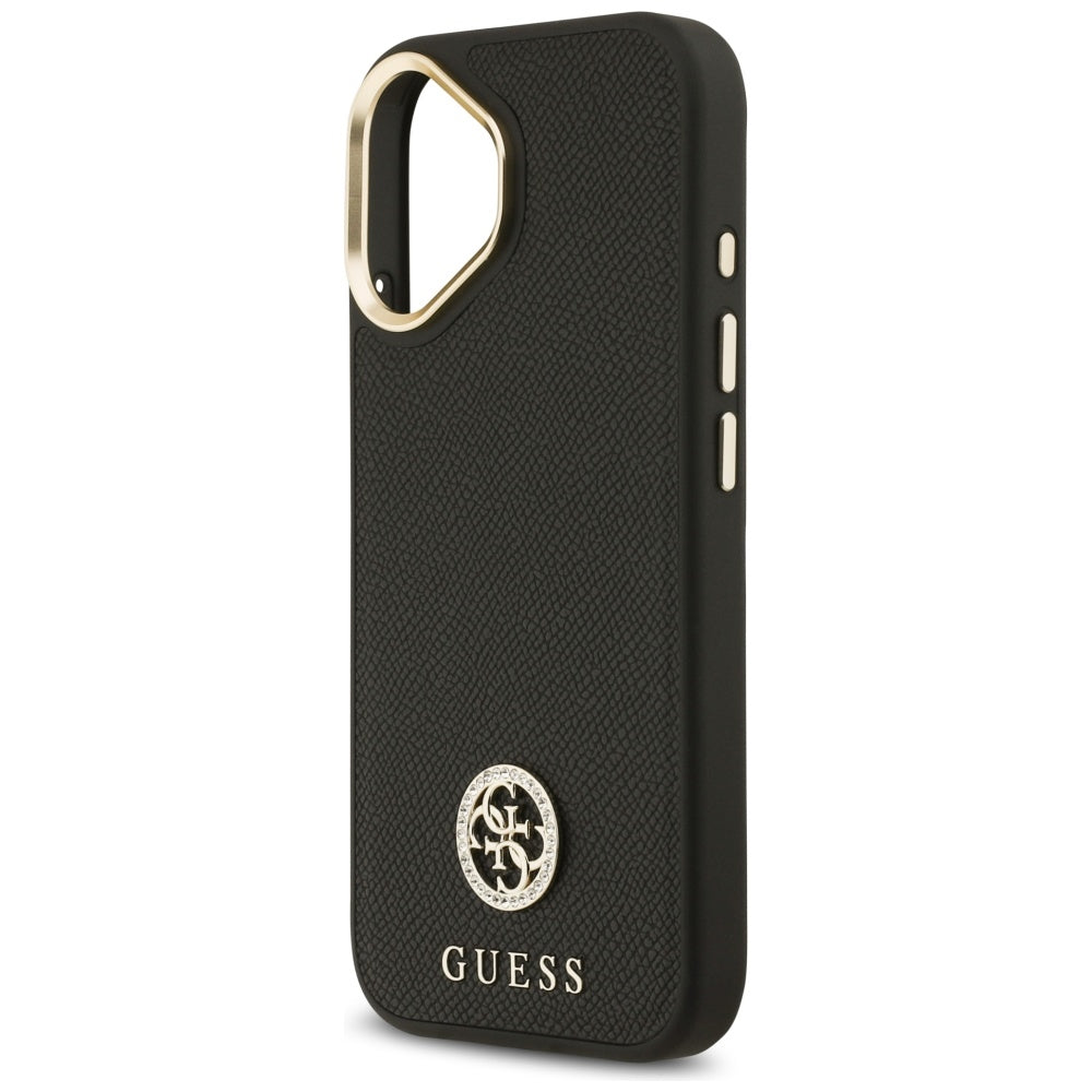 Husă Guess iPhone 17 Grained Strass Logo MagSafe, negru – imagine 4
