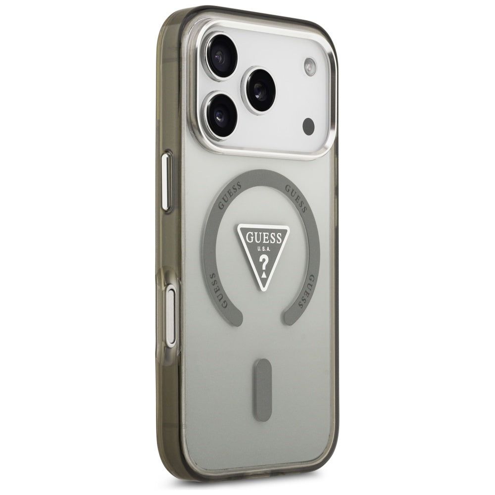 Husă Guess iPhone 17 Pro IML Gradient Triangle Logo MagSafe, kaki – imagine 3