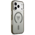 Husă Guess iPhone 17 Pro IML Gradient Triangle Logo MagSafe, kaki – imagine 3
