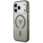 Husă Guess iPhone 17 Pro IML Gradient Triangle Logo MagSafe, kaki – imagine 7