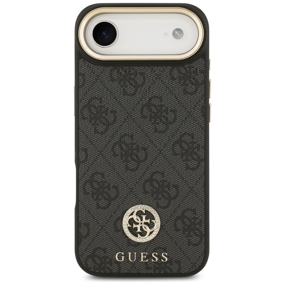 Husă Guess iPhone Air 4G Strass Logo + Big Strap Metal Button, negru – imagine 1