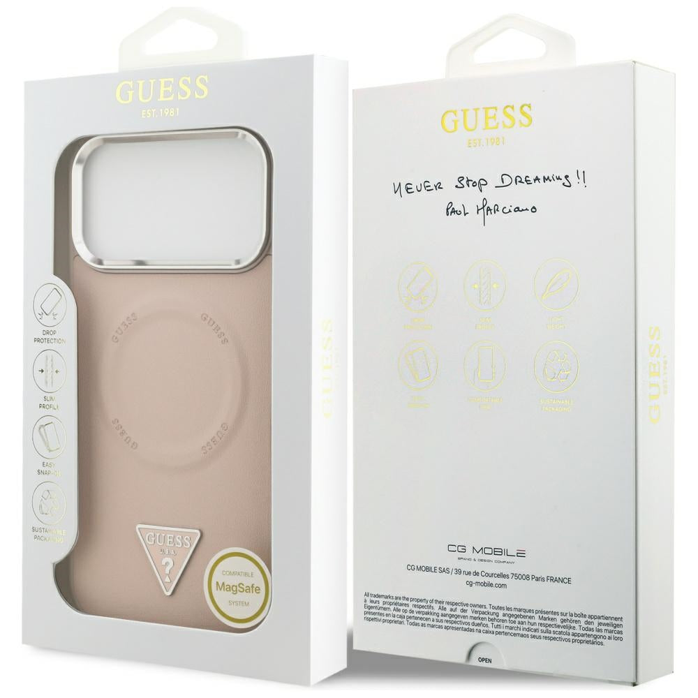 Husă Guess iPhone 17 Pro Hardcase Triangle Logo MagSafe, roz – imagine 7