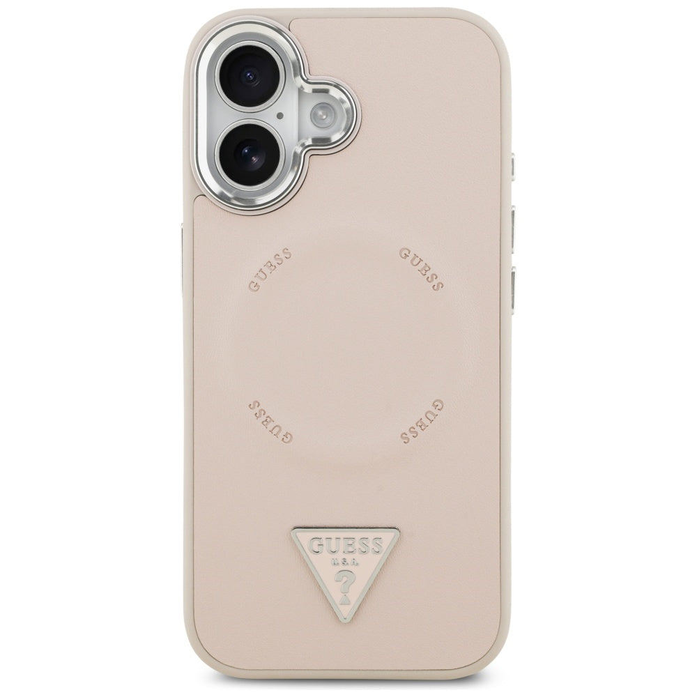 Husă Guess iPhone 17 Hardcase Triangle Logo MagSafe, roz – imagine 1