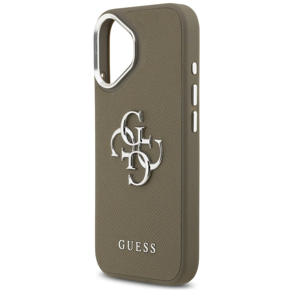 Husă Guess iPhone 17 Hardcase Grained Big 4G Classic Logo, maro – imagine 3