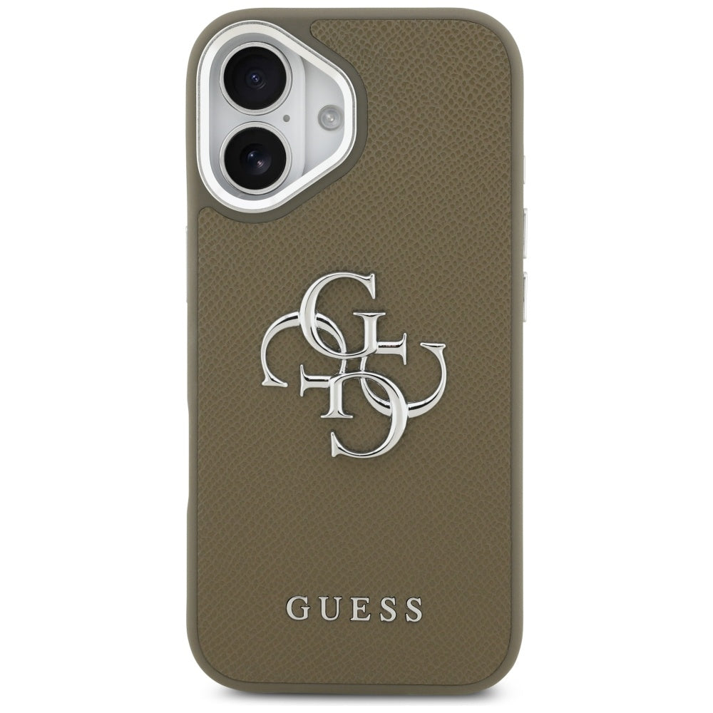 Husă Guess iPhone 17 Hardcase Grained Big 4G Classic Logo, maro – imagine 1
