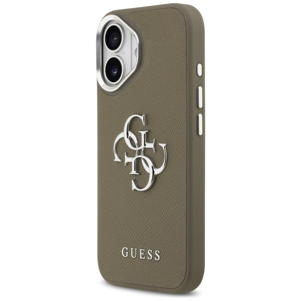 Husă Guess iPhone 17 Hardcase Grained Big 4G Classic Logo, maro – imagine 2