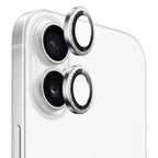 Protecție lentile Blueo ramă metalică iPhone 17, 2 buc. – Argintiu cu cristale – imagine 9 din 10