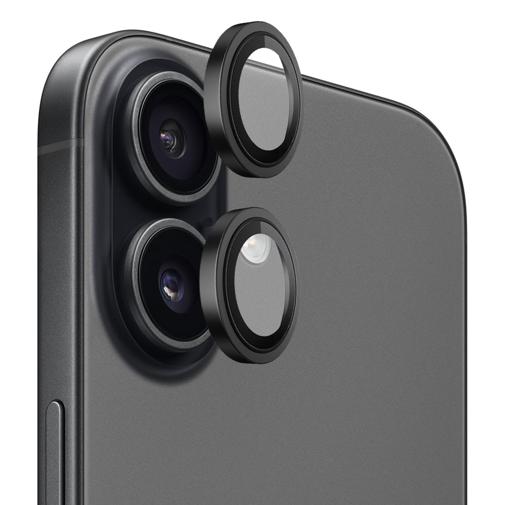 Protecție lentile Blueo ramă metalică iPhone 17, 2 buc. – Negru – imagine 1 din 10
