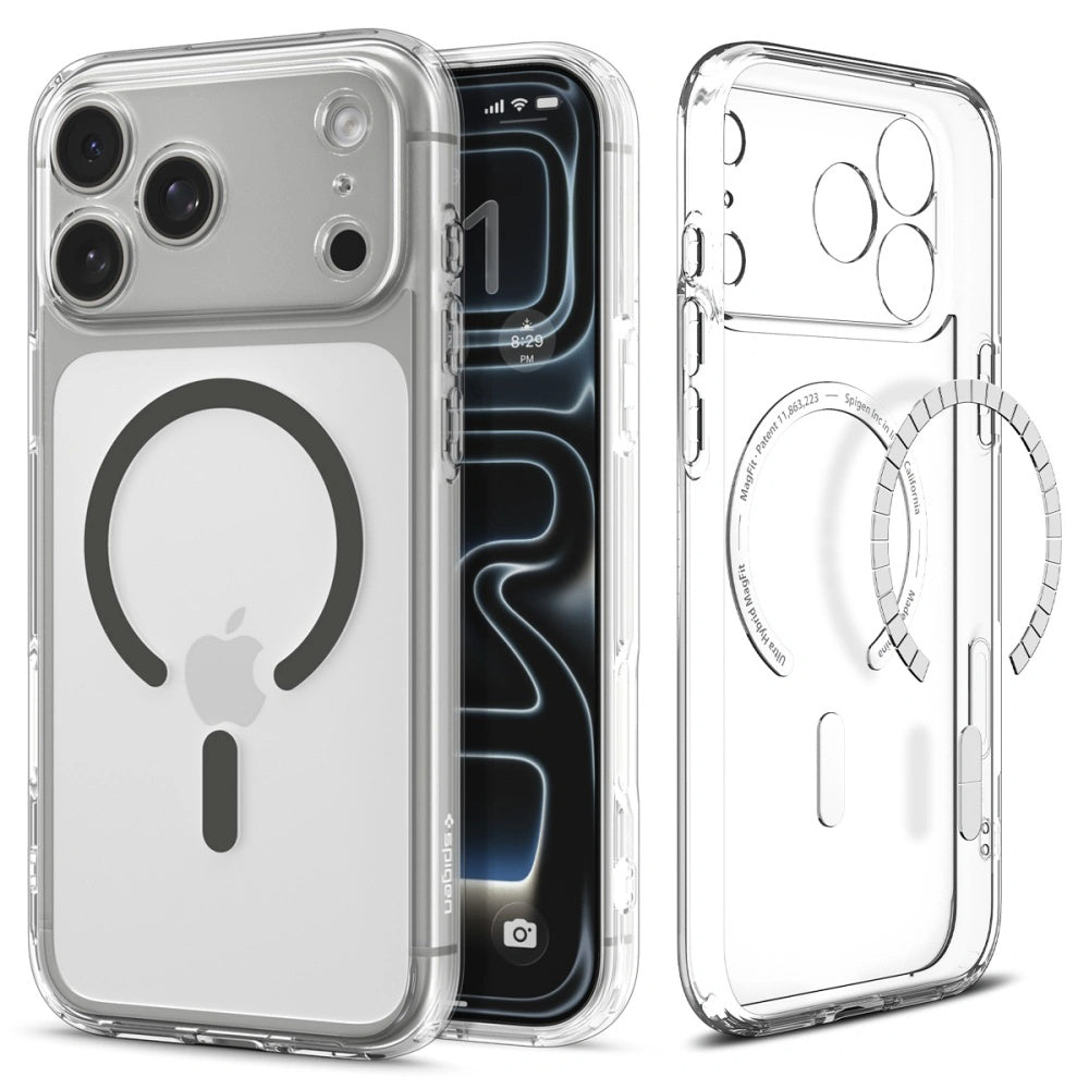 Husă Spigen Ultra Hybrid MagSafe iPhone 17 Pro Max – Transparent / Grafit – imagine 7