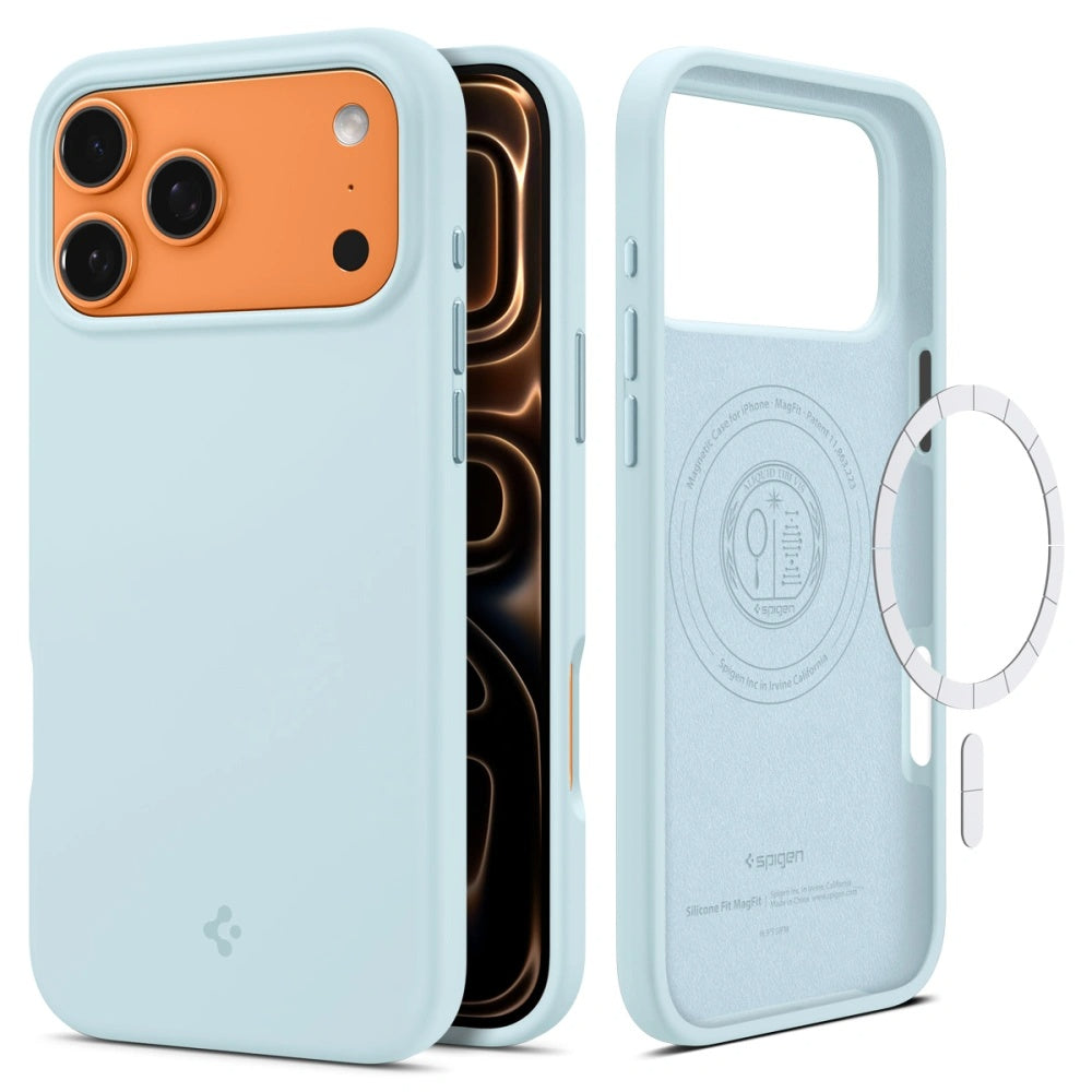 Husă Spigen Silicone Fit MagSafe iPhone 17 Pro Max – Mute Blue (albastru pal) – imagine 7
