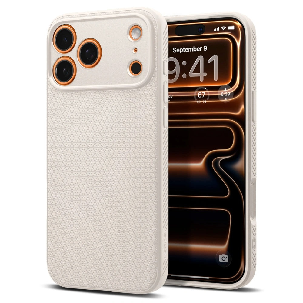 Husă Spigen Liquid Air iPhone 17 Pro – Natural Titanium (titan) – imagine 9