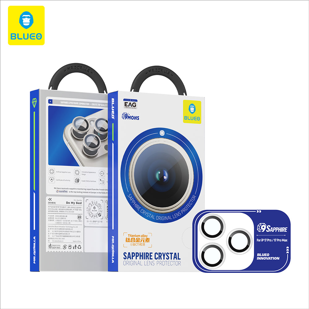 Protecție lentile Blueo Sapphire Crystal iPhone 17 Pro / 17 Pro Max – Albastru închis – imagine 3 din 9