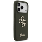 Husă Guess iPhone 17 Pro Silicone Big 4G Script, kaki – imagine 3