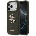 Husă Guess iPhone 17 Pro Silicone Big 4G Script, kaki – imagine 1